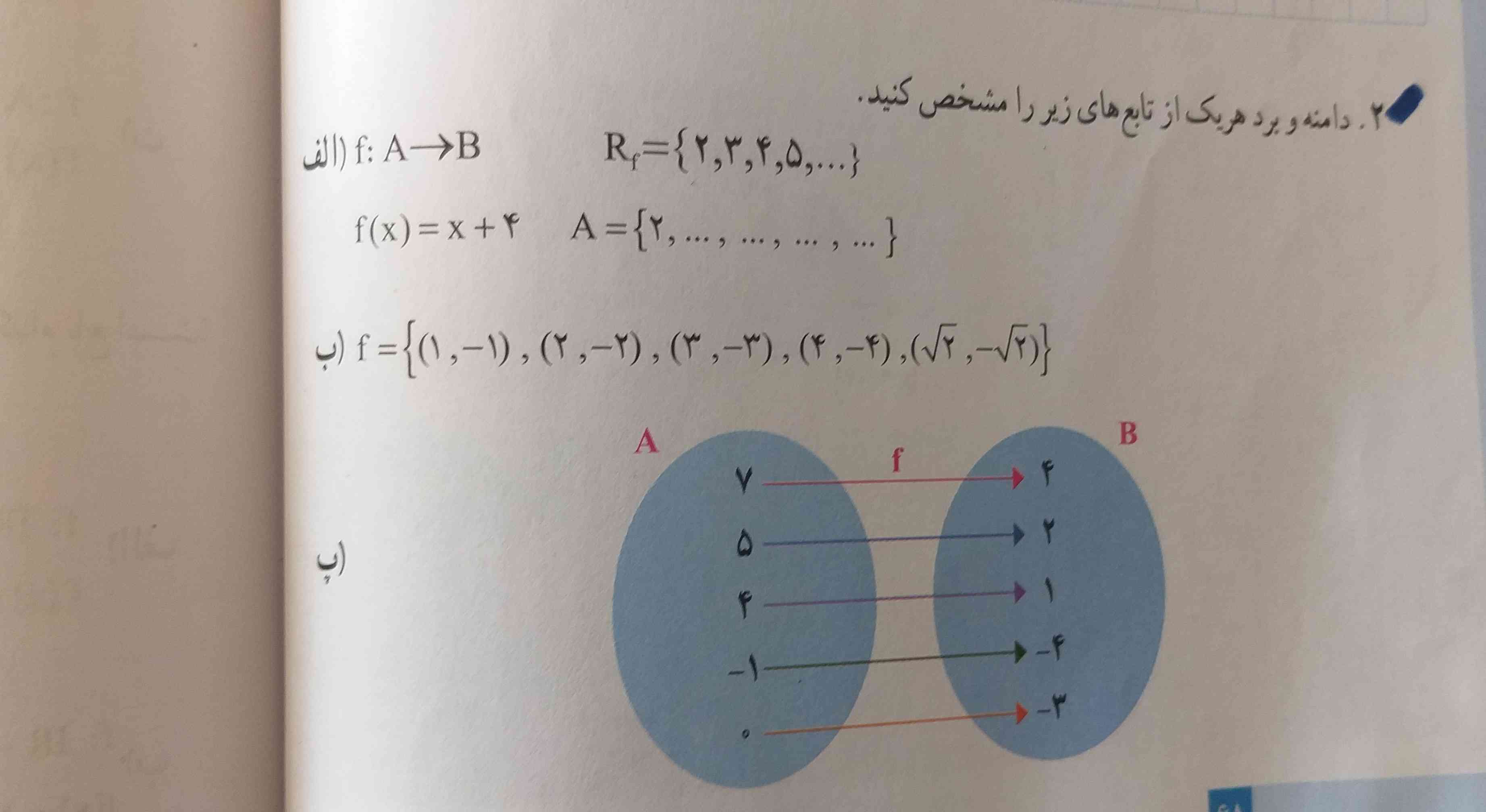 سلام جواب ۲ صفحه ۶۸ ریاضی دهم انسانی ممنون