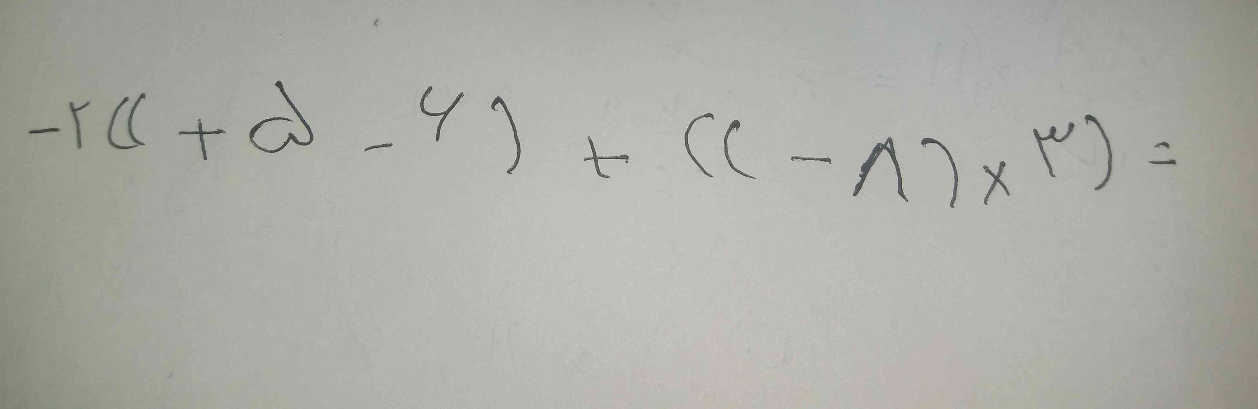 
سلام میشه عبارت زیر رو حل کنید:
-۲((+۵-۶)+((-۸)×۳)=