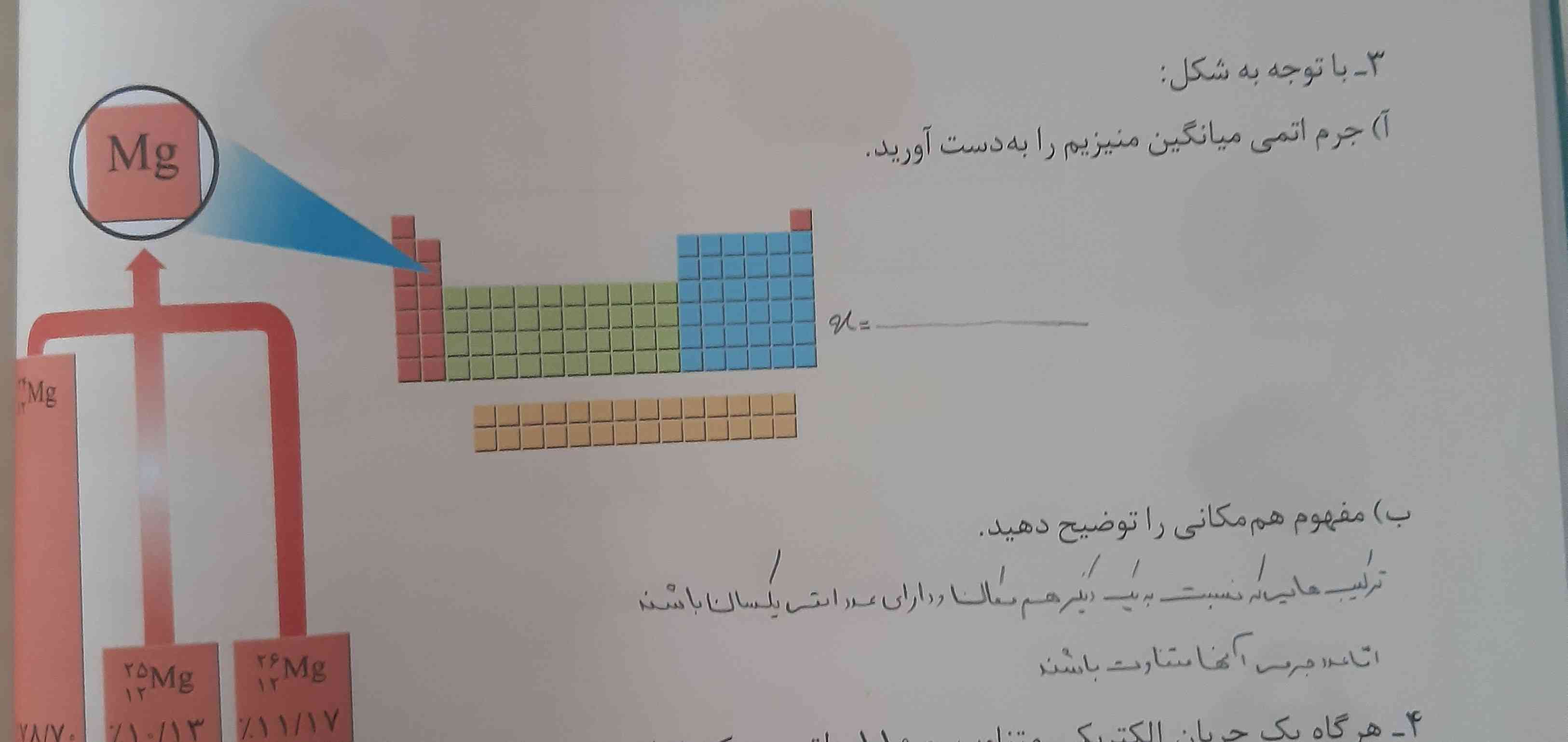 سلام دوستا میشع جواب سوال ۳ ص ۴۲ شیمی رو بفرستید 