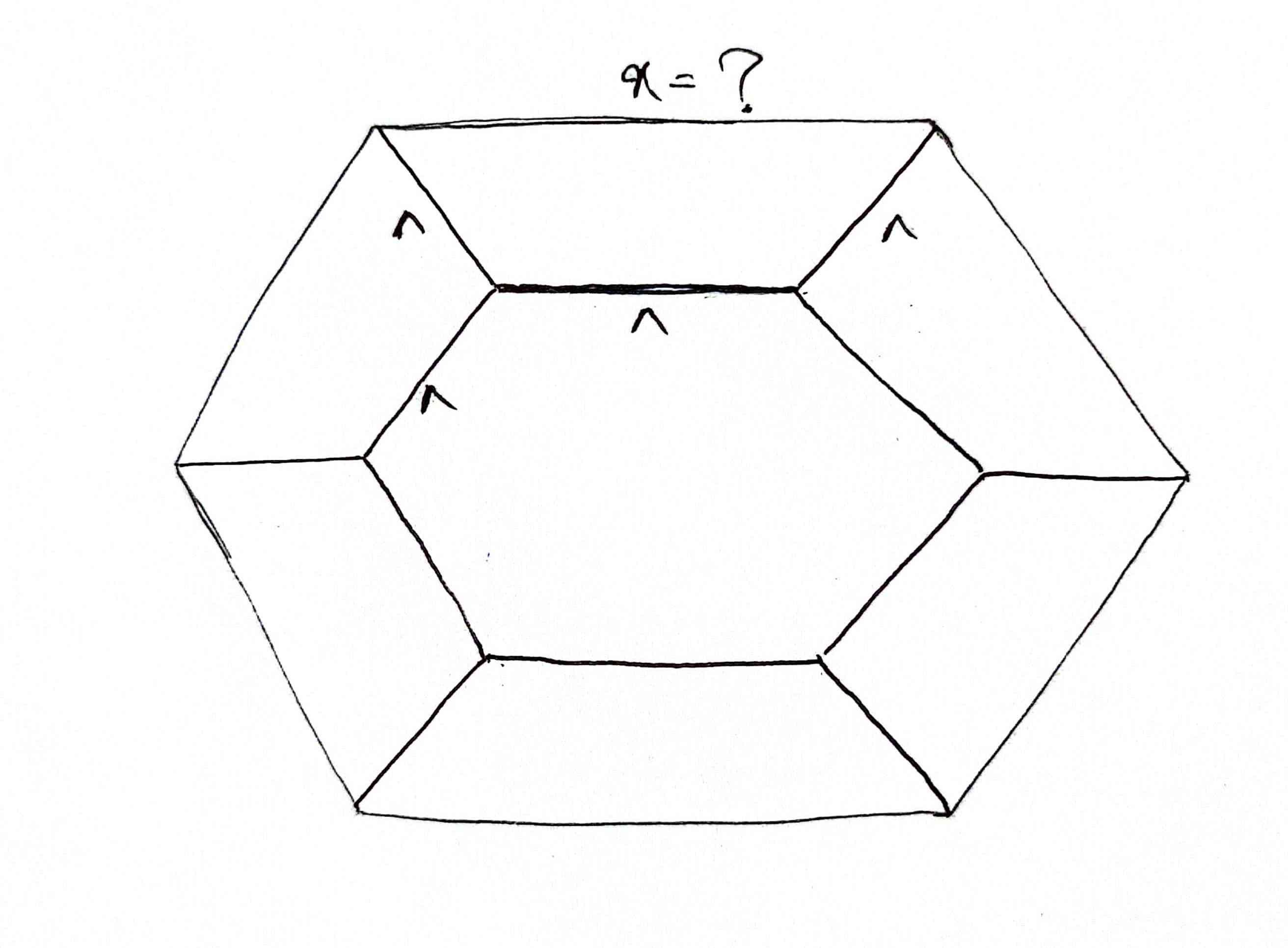  ی 6 ضلعی داخل یه 6 ضلعی دیگه س با طول اضلاع 8، طول ضلع 6 ضلعی بیرونی چنده؟ 