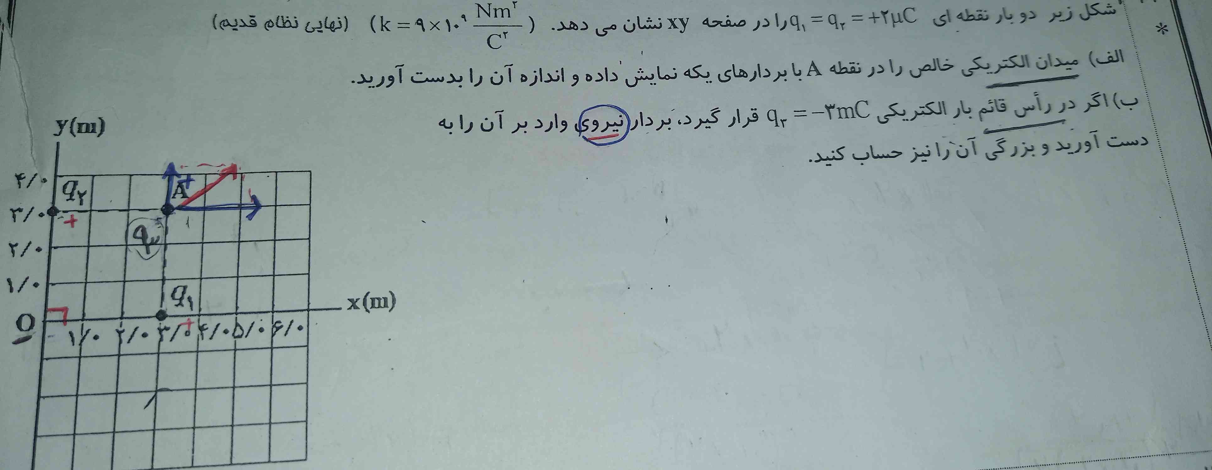 ببخشید میشه لطف کنید در مورد قسمت ب یه توضیح کوچکی بدید که دقیقا  ۳- را کجا باید  در نظرش بگیریم و چرا باید میدانی که در قسمت بالا به دست آوردیم را باید برای این قسمت ب جای گذاری کنیم