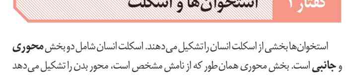 چرا در اینجا گفته استخوان ها بخشی از اسکلت انسان رو تشکیل میدن؟! مگه اسکلت شامل چه بخش هایی میشه؟! 