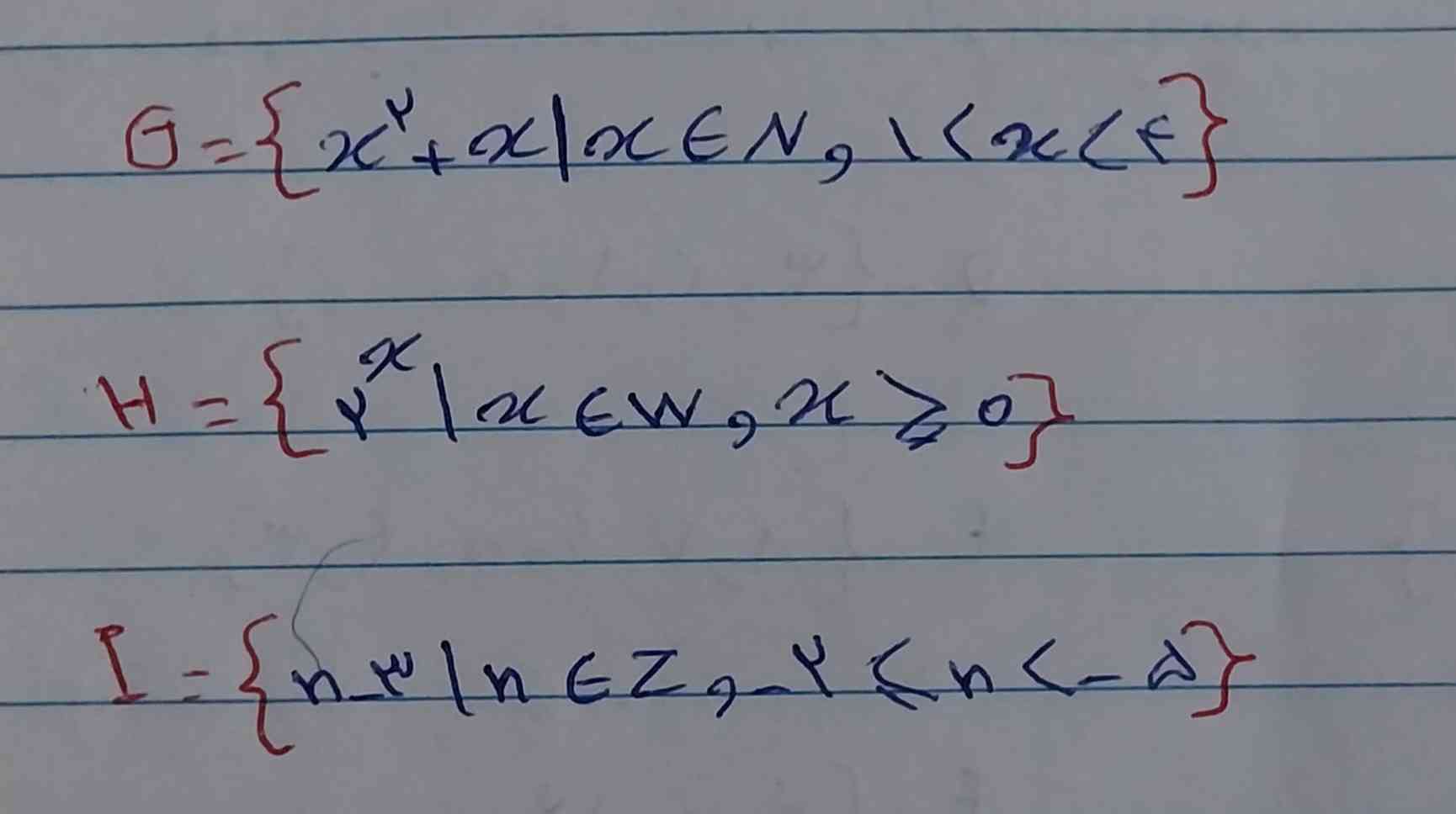 مجموعه های زیر را با اعضا مشخص کنید 
جواب بدید تاج میدم 