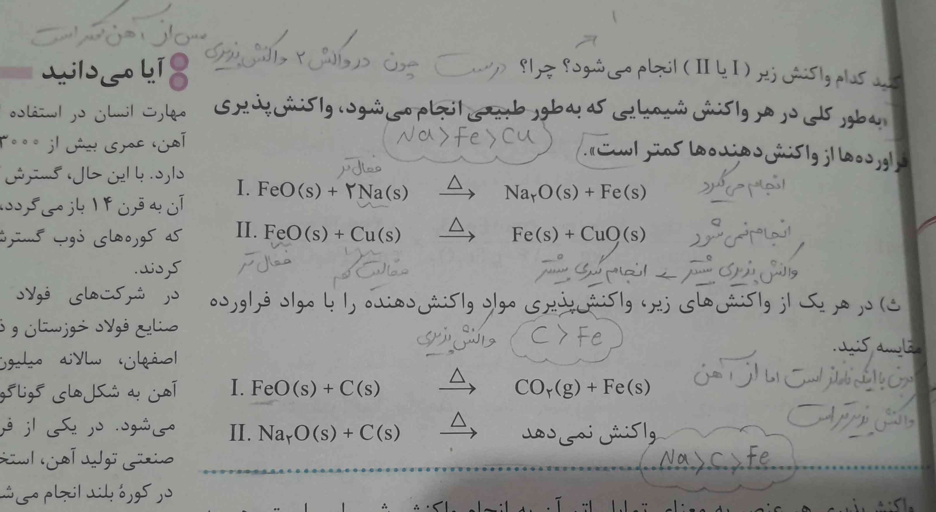 بچه ها اینارو از کجا بدونم واکنشش انجام میشه یا نه؟
میشه کامل توضیح بدین با نکته هاش معرکه میدم ممنون