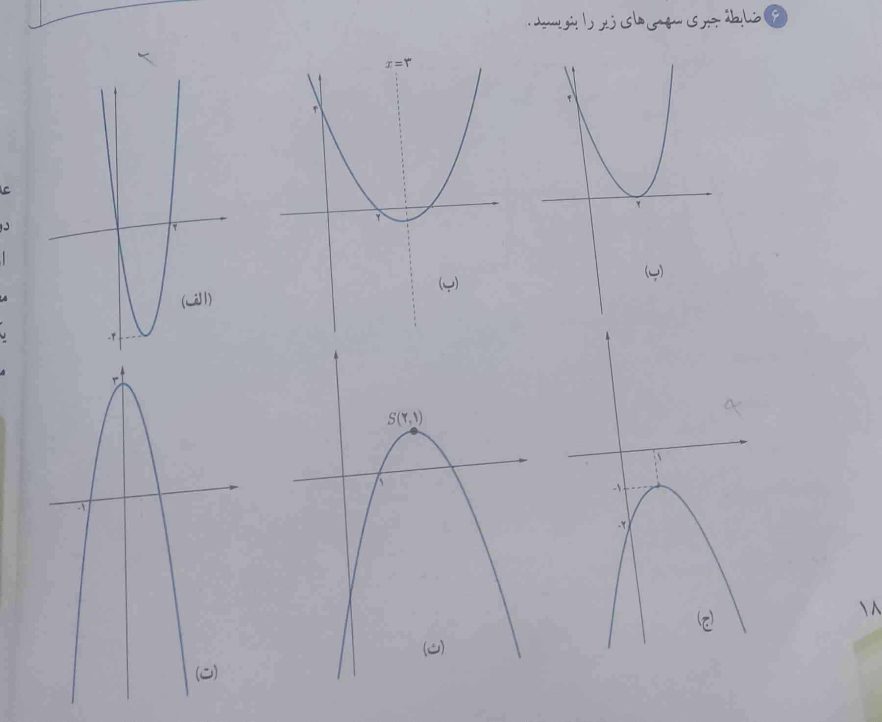 بچه ها من این سوالا رو اصلا نمی‌دونم. صفحه ۱۸ سوال ۶
میشه اگه جزوه ای چیزی نوشتین بهم بگین.
یا حتما اگه حل کردین بهم بفرستین لطفاااااا