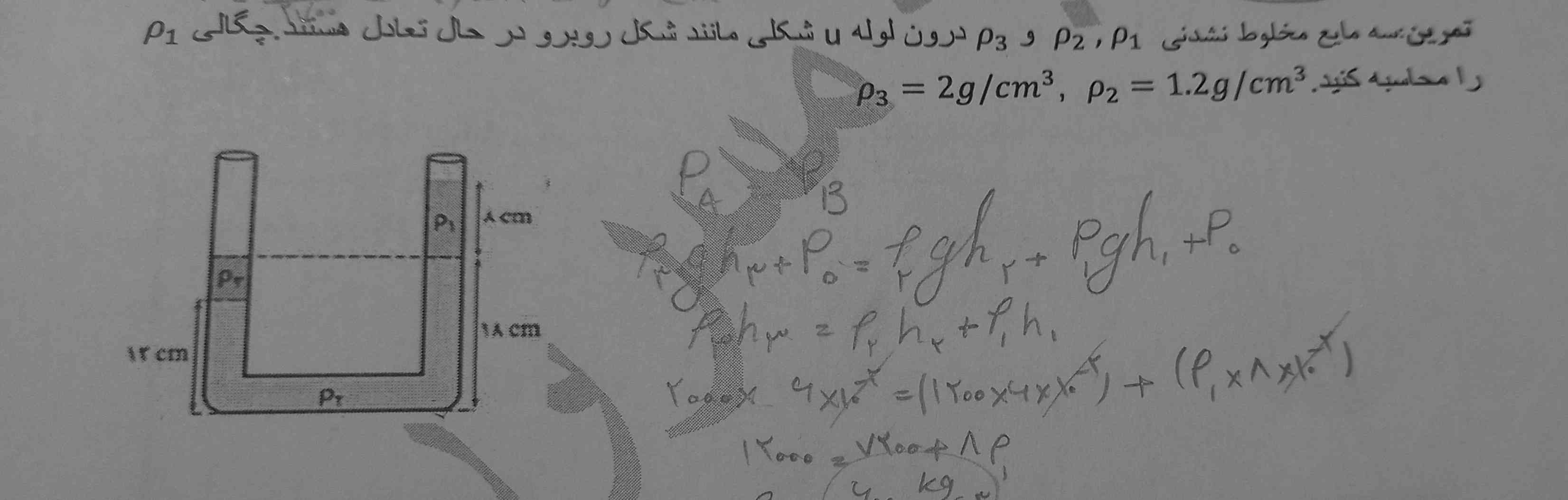 یه سوال 
چرا من اینجا ارتفاع مایع دومی رو نوشتم ۶؟
مگه نباید ۱۸ باشه؟ ازپای تخته اشتباه نوشتم یو خودم اشتباه میکنم؟ 
تاج میدمممم