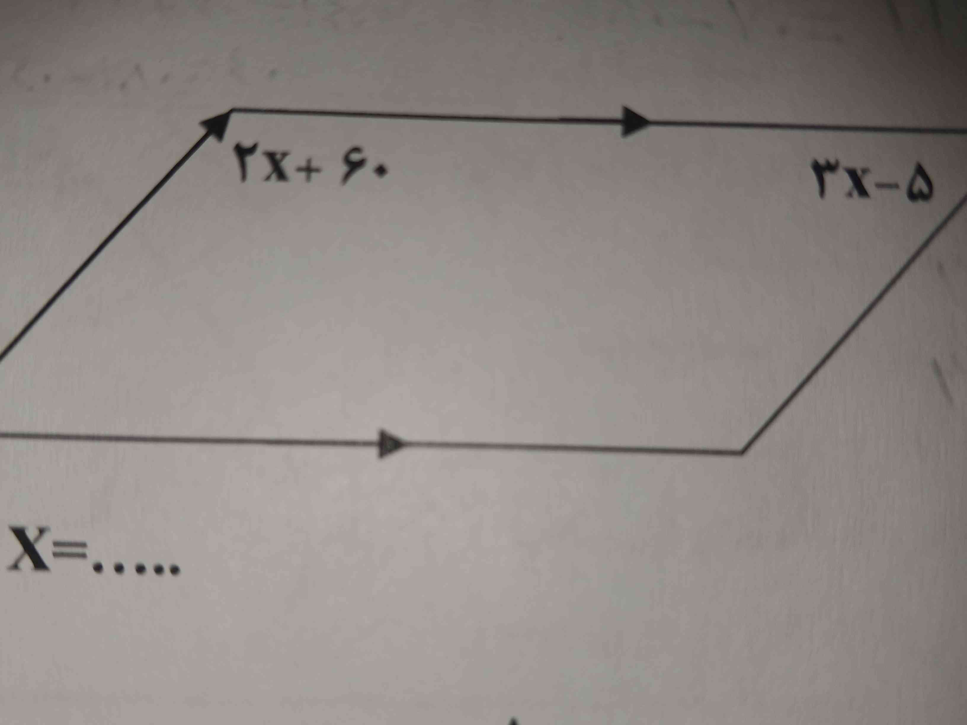 در متوازی الاضلاع معادله را به دست بیاورید