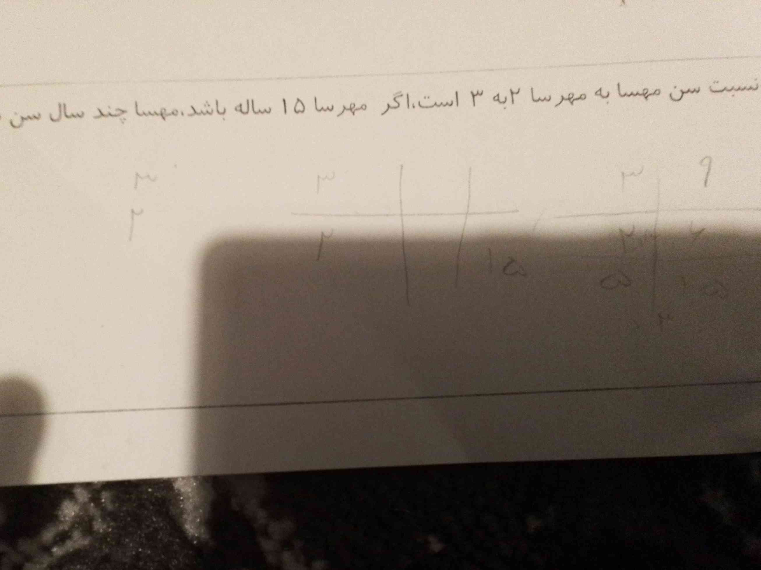 نسبت سن مهسا ۲ به ۳ است اگر مهرسا ۱۵ ساله باشد مهسا چند سال سن دارد🖤 (✪‿✪) 