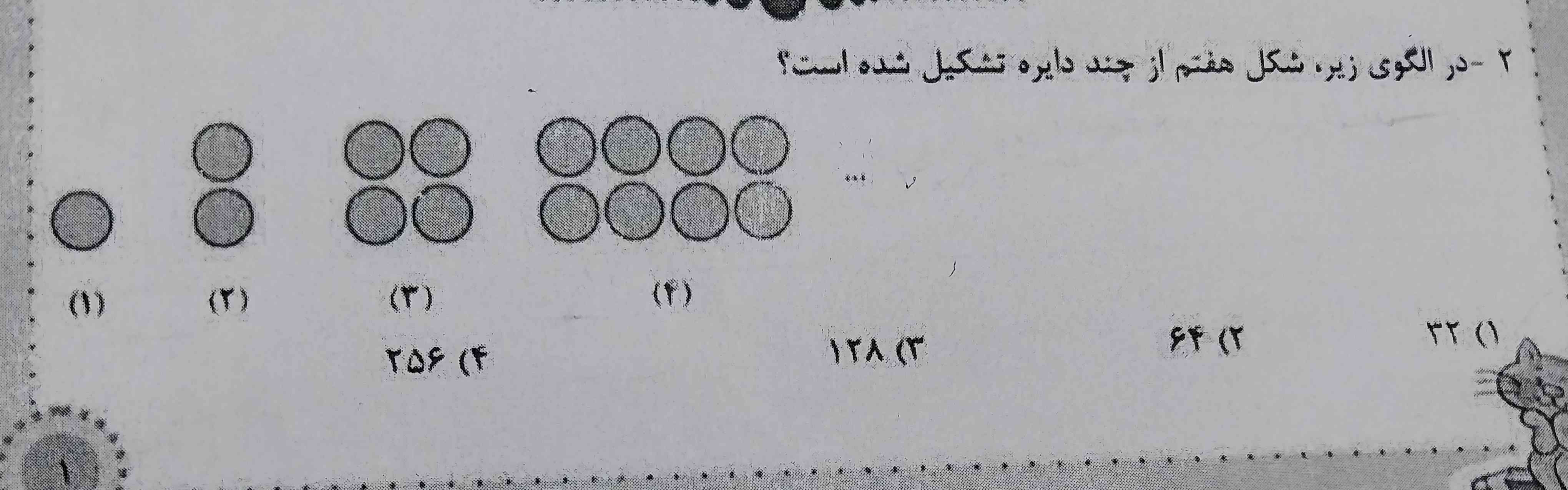 در الگوی زیر شکل هفتم ازچند دایره تشکیل شده است