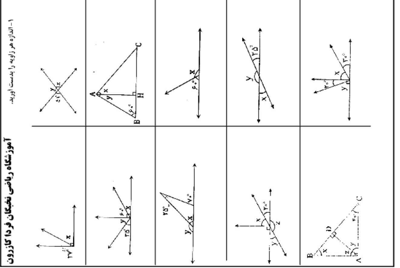 توضیحات در با ه ی حل زاویه ها