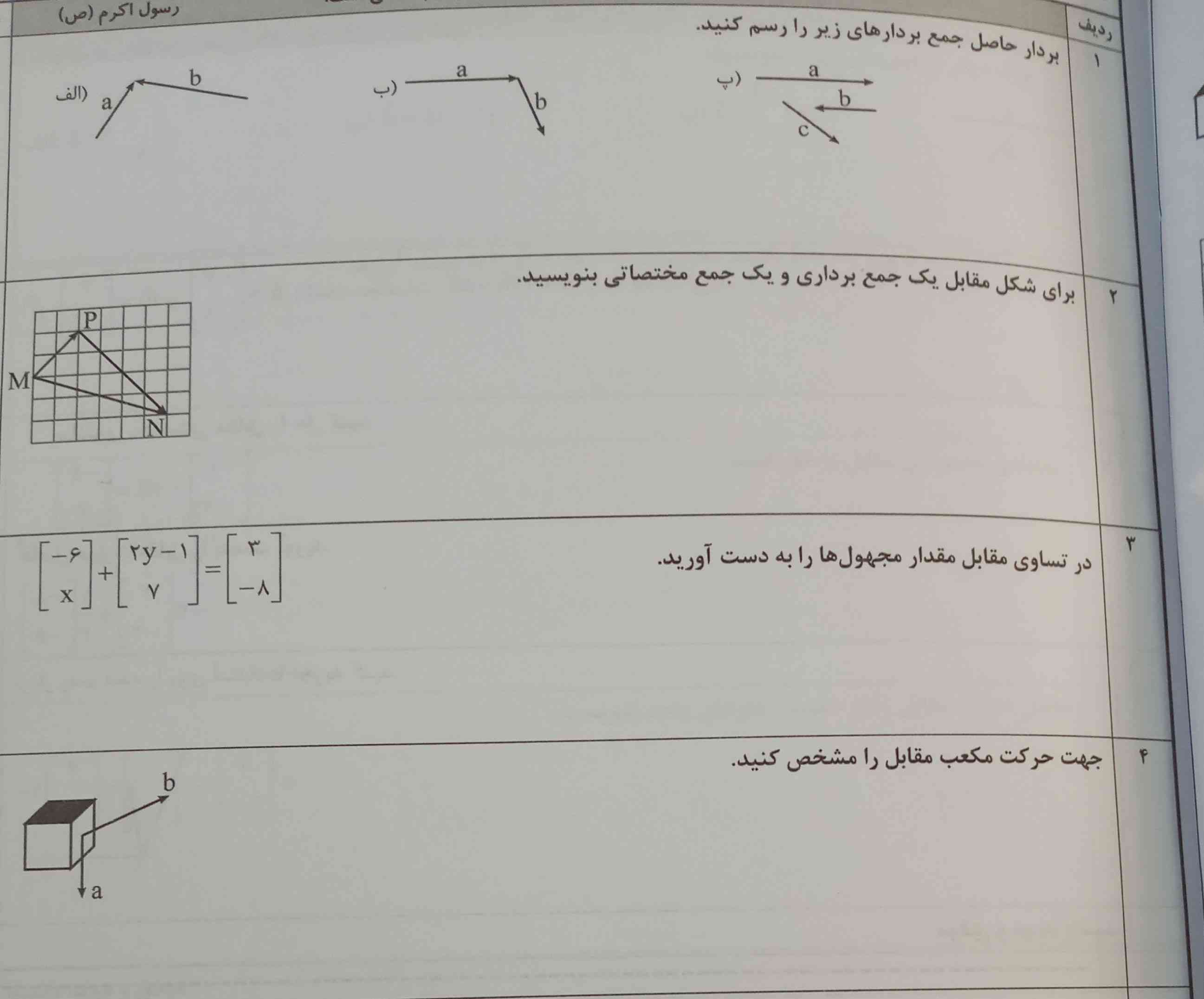 سلام دوستان لطفاً اگر هر کدام از شما عزیزان جواب هر کدام از این سوالات رو می‌دونه من رو راهنمایی کنه ممنون 