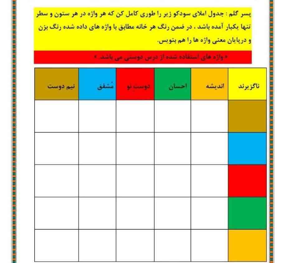 میشه لطفا این سودوکوی فارسی را حل کنید
ببخشید سلام یادم رفت. سلااام