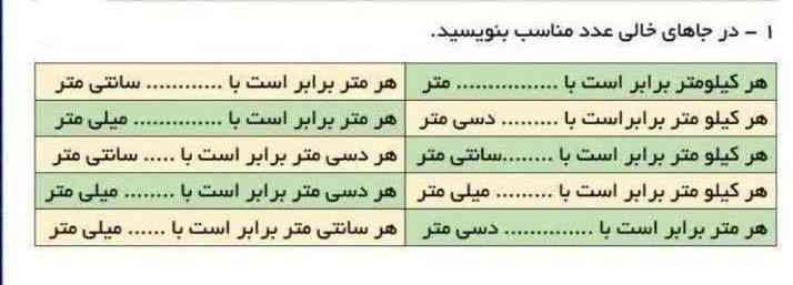 در جاهای خالی عدد مناسب بنویسید🙏🏻🙏🏻