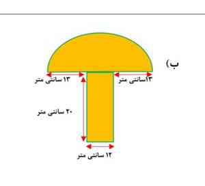 لطفا مساحت قسمت رنگی رو به دست اورید