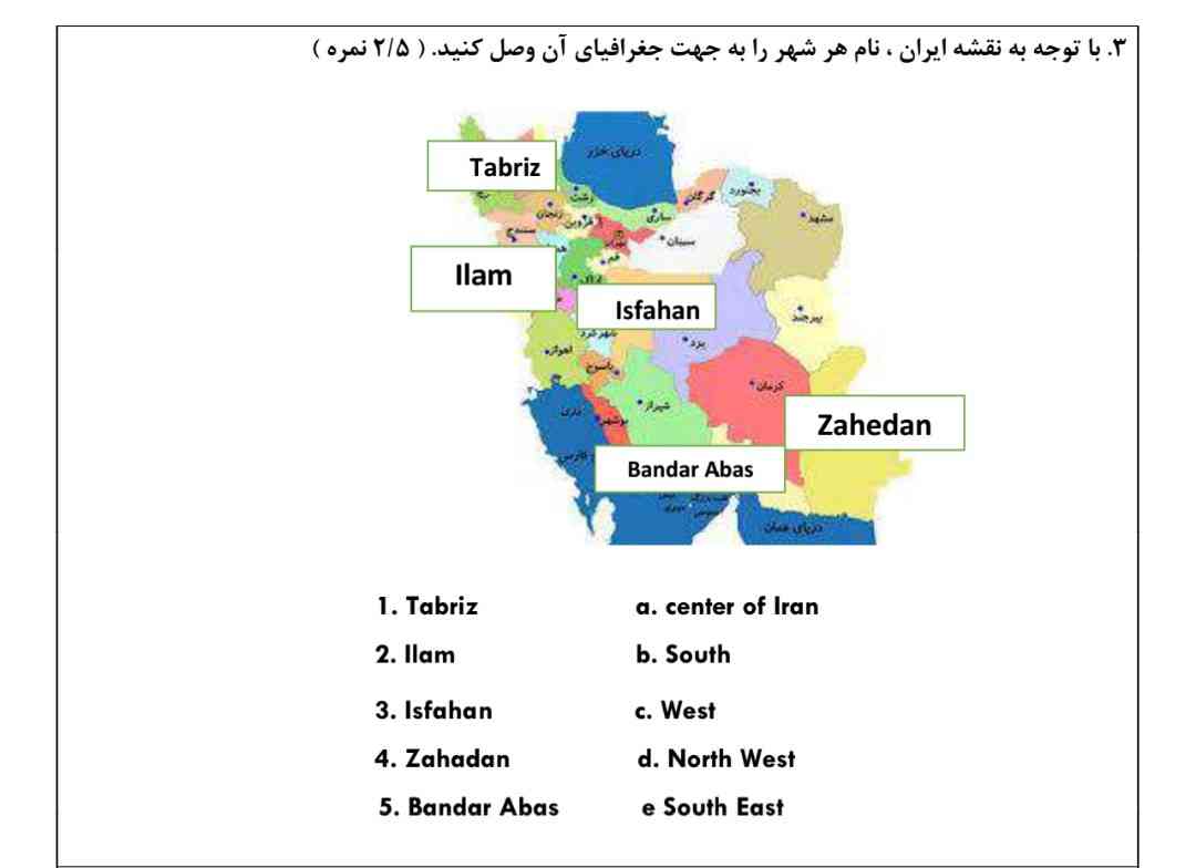 جواب سوالات زیرچی میشه ؟