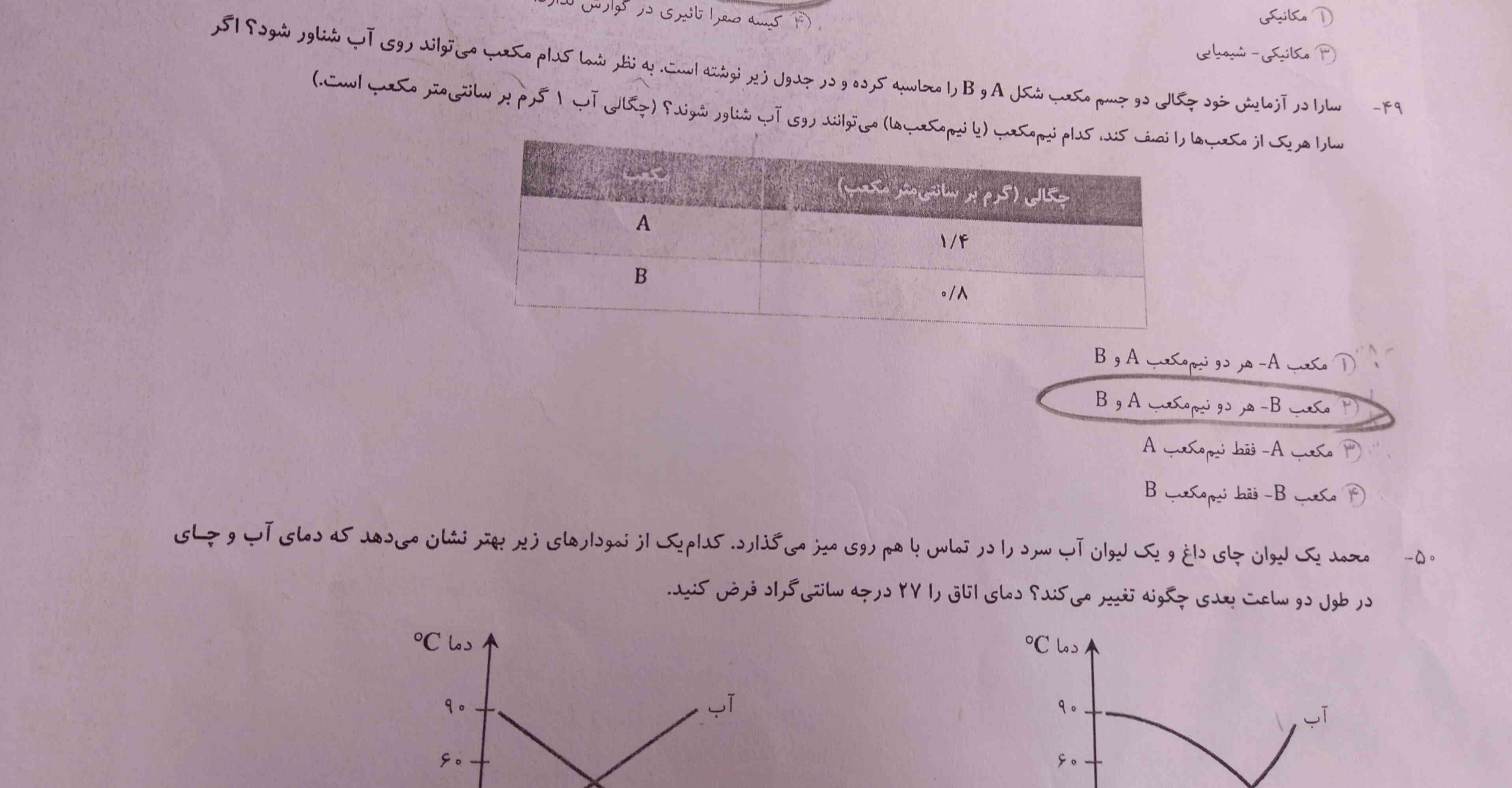جواب این دوتا سوال چی بود؟
