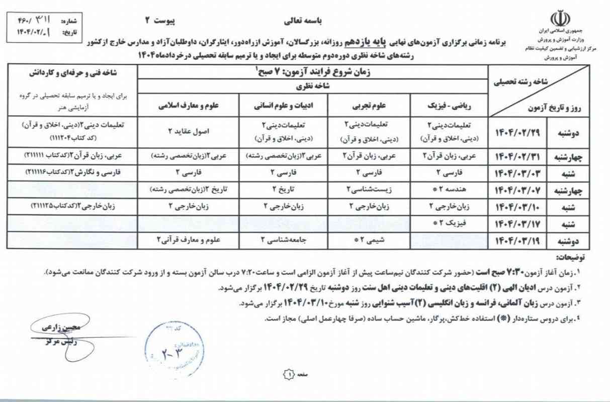 مگه امتحان دینی اهل سنت هم میگیرن؟
چرا پایین نوشته؟