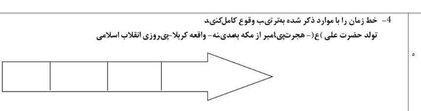 خط زمان را کامل کنید؟ 