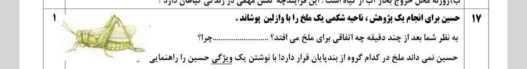 بچه ها این سوال پارسال نوبت عصر هست یعنی چی که با وازلین پوشونده دبیرمون هن جواب نداد