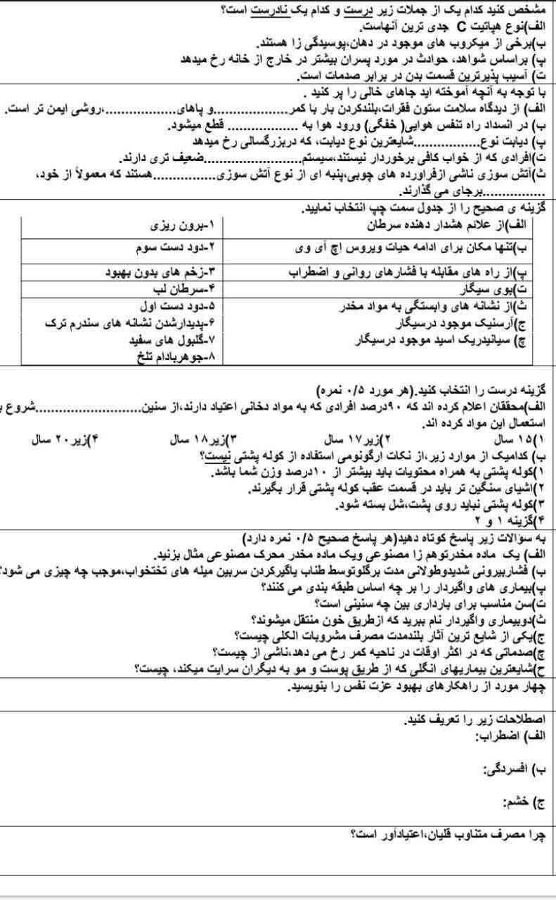 جواب سوالات عکس میخام