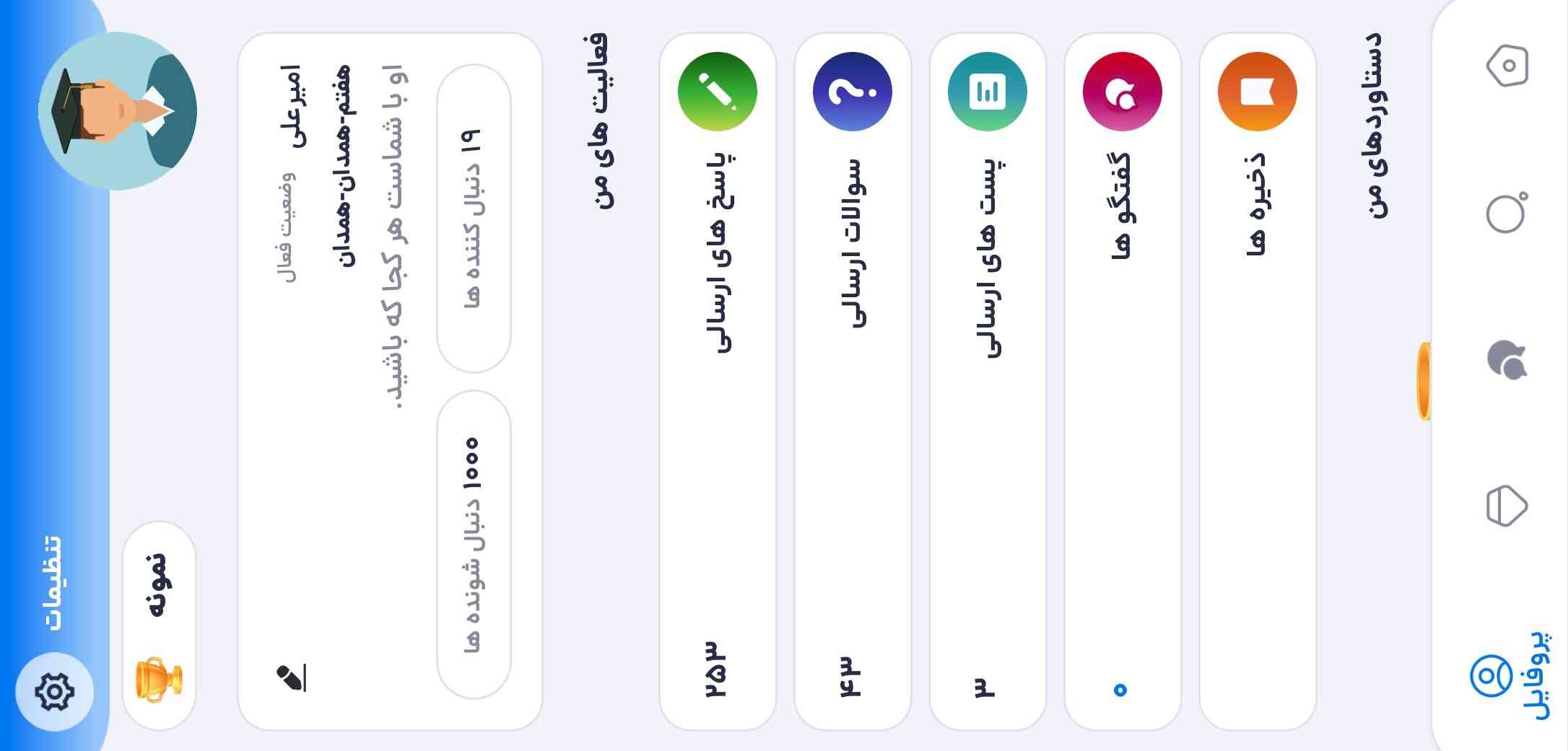 1000نفر رو فالو کردم 
امیدوارم تمام پرسان رو فالم کنم 
پیش به سوی1500