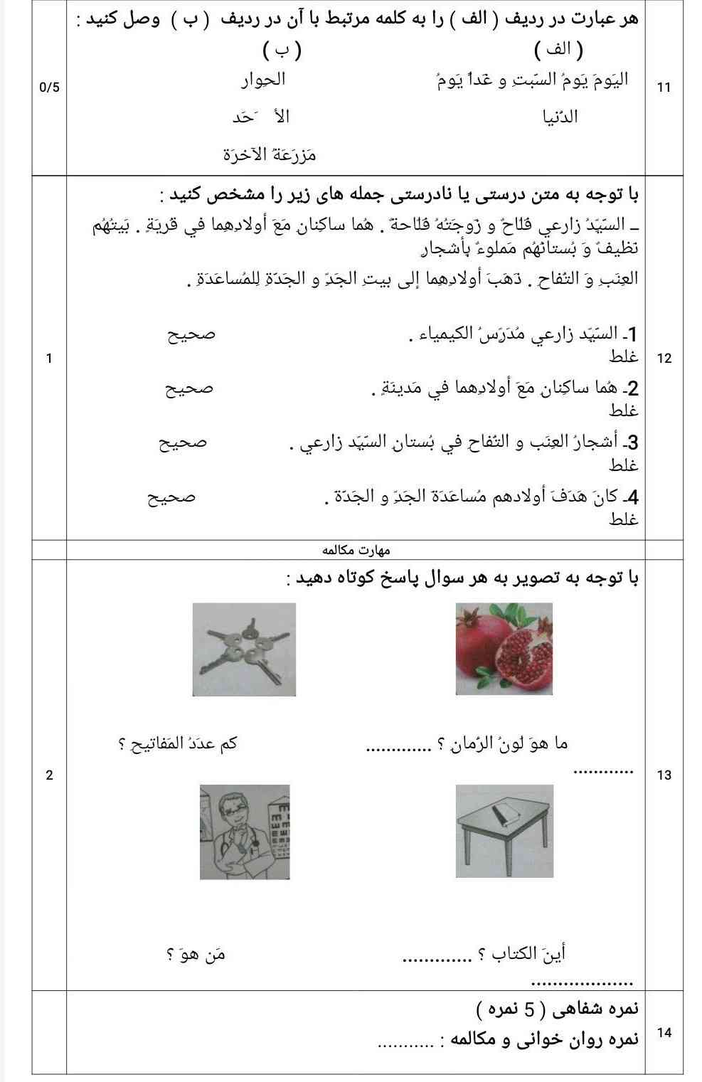 کسی جواب این کاربرگ رو بلد ؟