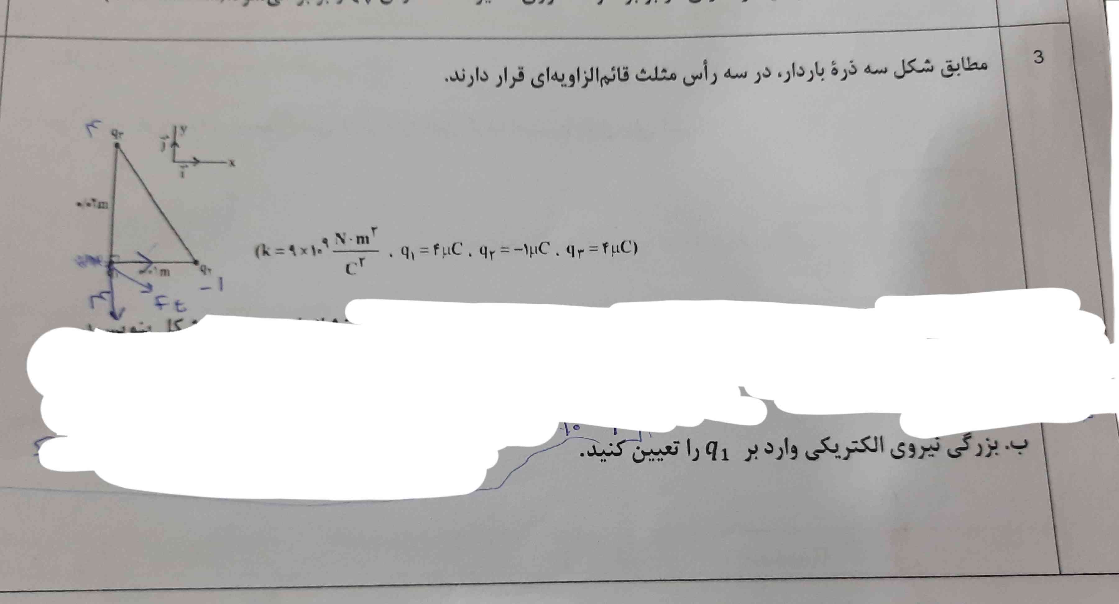 بزرگی نیروی وارد بر q¹?