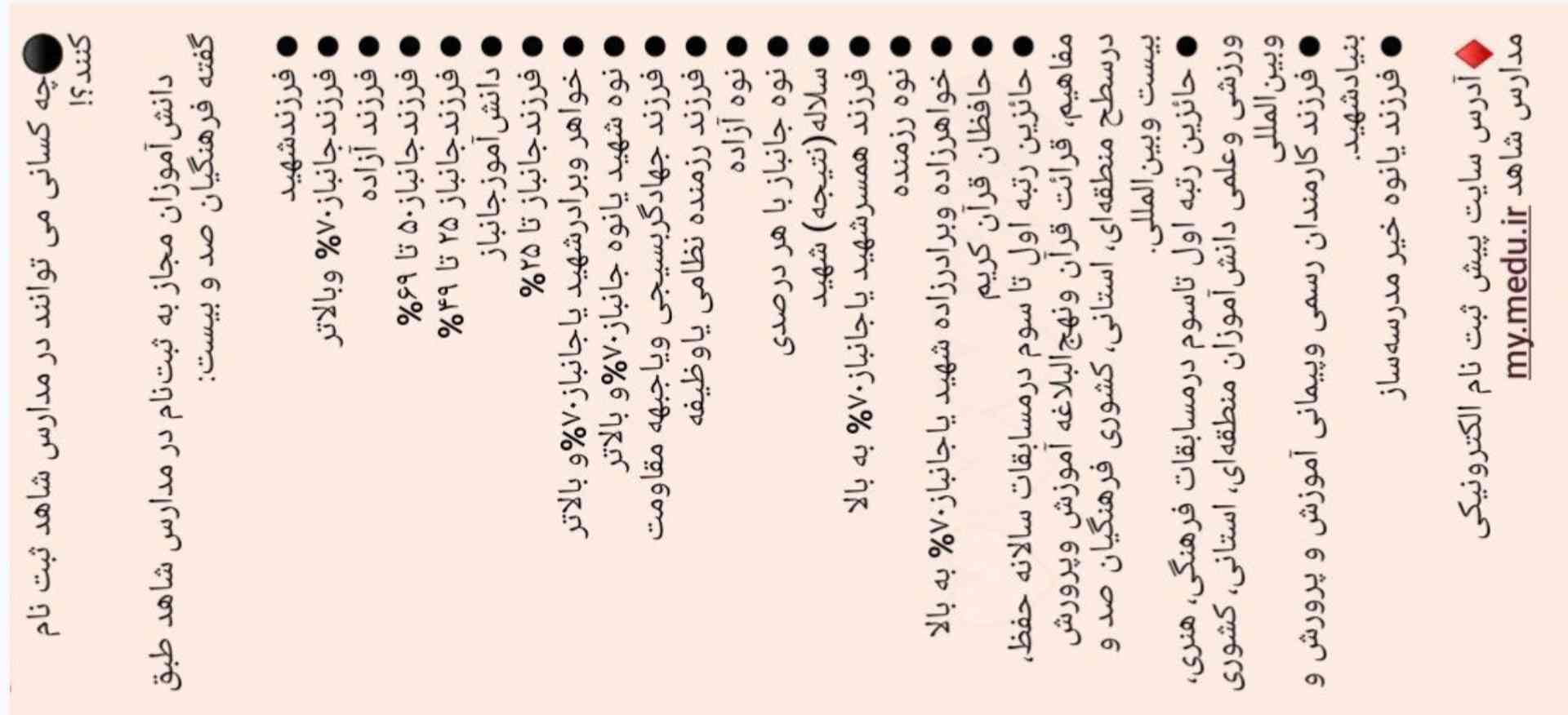 بچه ها سوفیا اینو پست کرده بود،بابا بزرگم جانبازه ،مدرسه شاهد چی ها داره؟ برم ثبت نام کنم؟؟