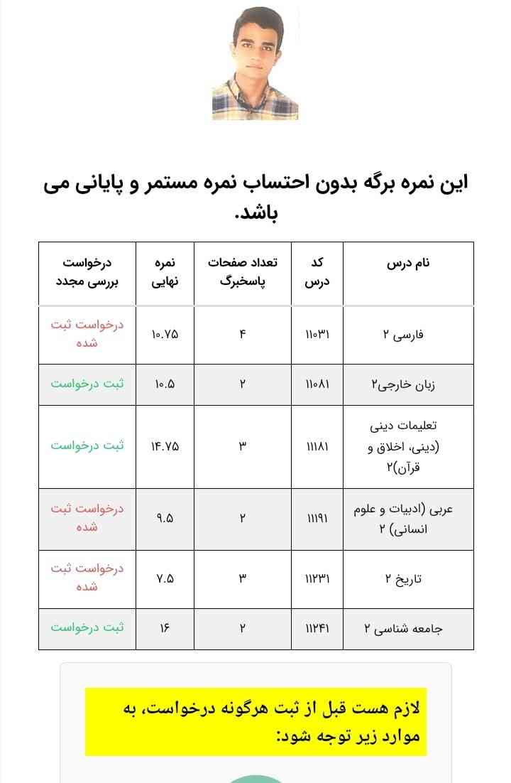 این نمرات چطوره دوستان شانس قبولی در رشته تاپ دارم  ؟ 😜🤪