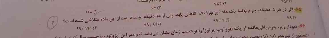 سلام میشه لطفا سوال 65 توضیح بدید برام اگر راه حل تستی ام براش بلدید ممنون میشم بگید. 