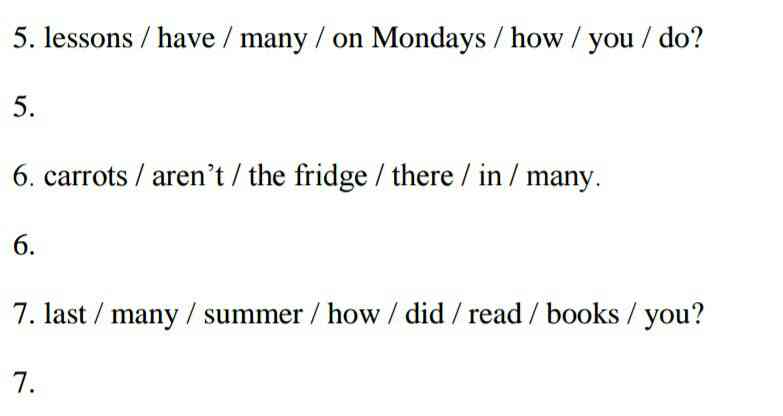 لطفا جواب سوالمو بدین تا ۱ ساعت دیگه میخوام. 

با کلمات داده شده جمله بسازید. 