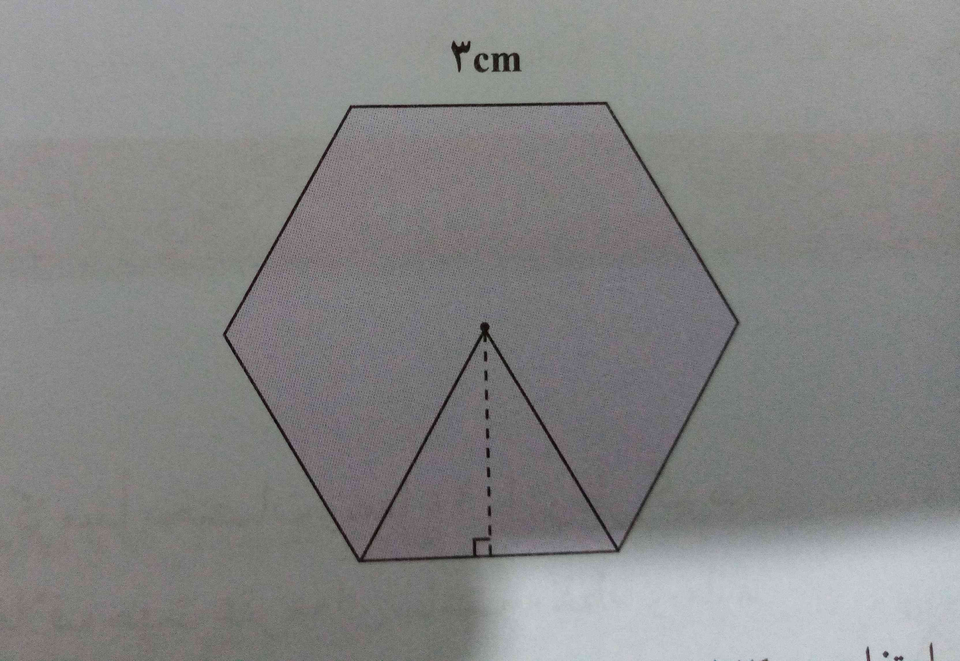 مساحت شش ضلعی منتظم را بدست آورید. 