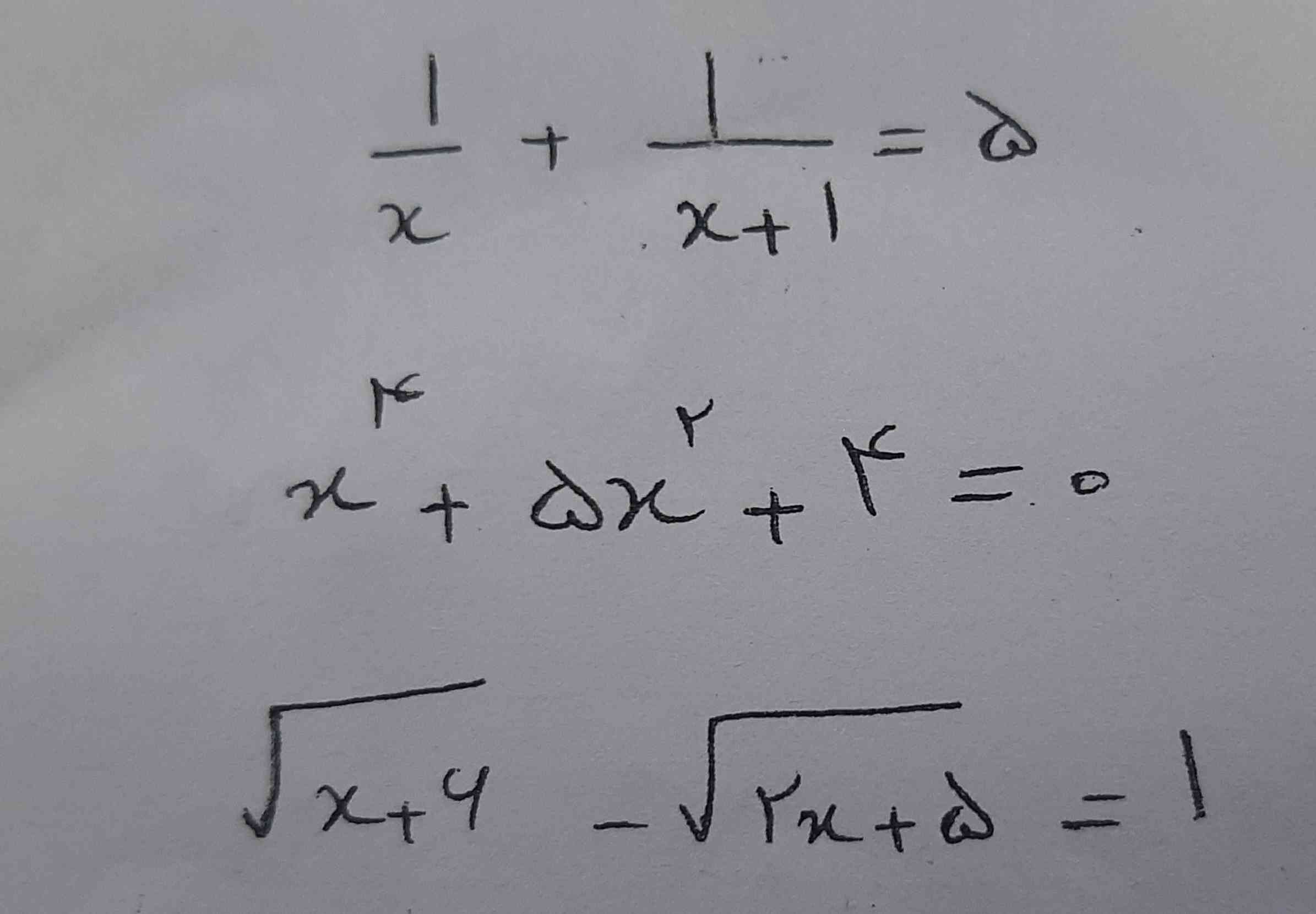 معادله های زیر را حل کنید